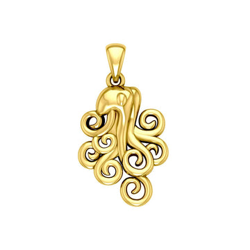 A mystical flexibility ~ Solid Gold Octopus Pendant Jewelry GTP1706 - Jewelry